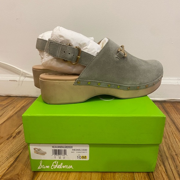 NEVER WORN Sam Edelman sage green clogs - Picture 3 of 4